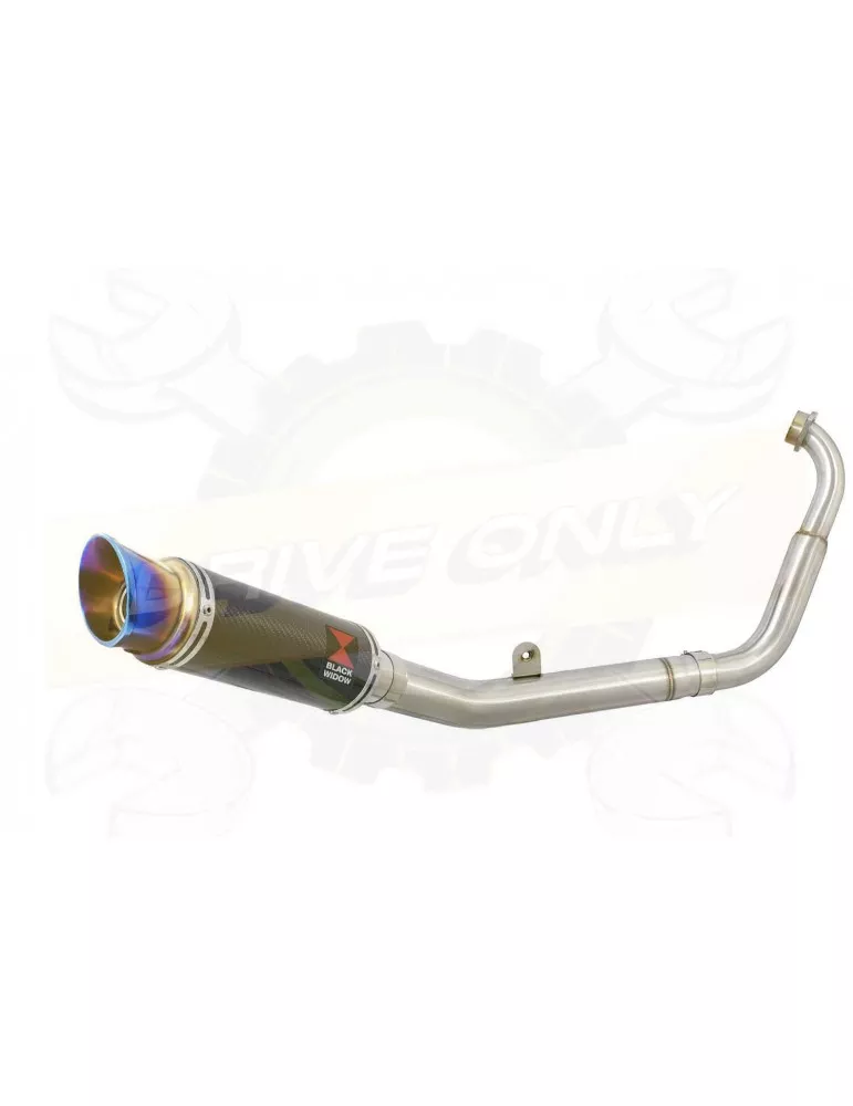 MT125 2014 - 2019 Passage Bas Ligne complète & Silencieux GP Rond En Carbone + Canule En Inox Anodisé 230mm