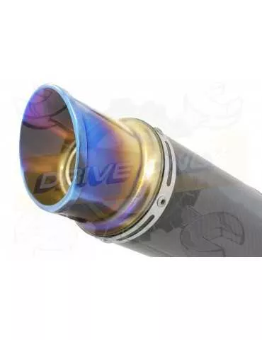 MT125 2014 - 2019 Passage Bas Ligne complète & Silencieux GP Rond En Carbone + Canule En Inox Anodisé 230mm