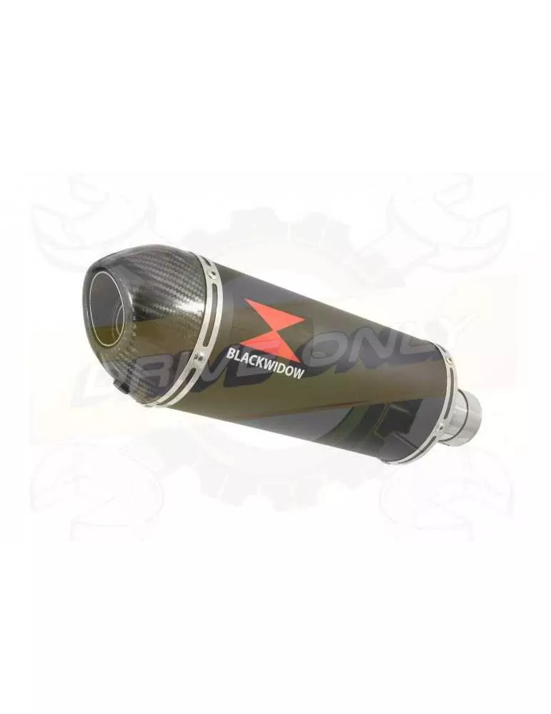 MT125 2014 - 2019 Hi Level Ligne complète & Silencieux Ovale Noir En Inox + Canule En Carbone 300mm