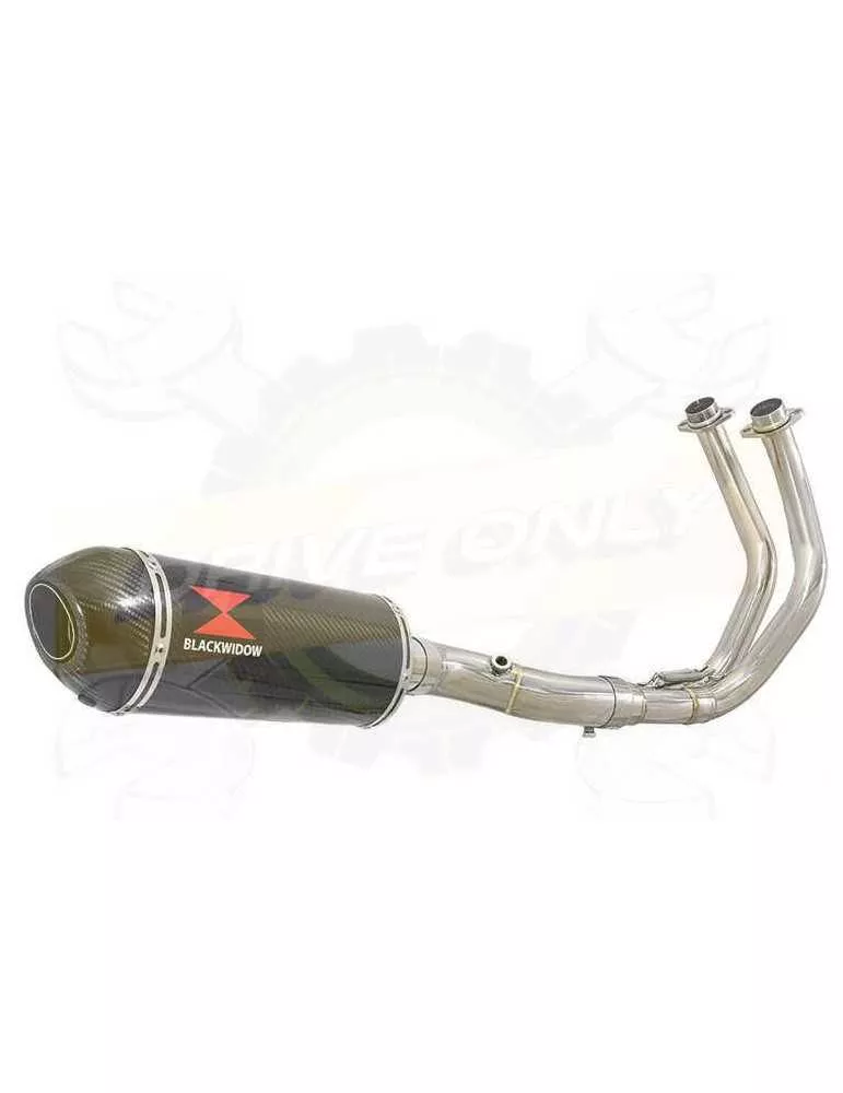 MT07 MT-07 2014 2015 2016 2017 Passage Bas Décatalyseur Ligne complète & Silencieux Ovale En Carbone 300mm