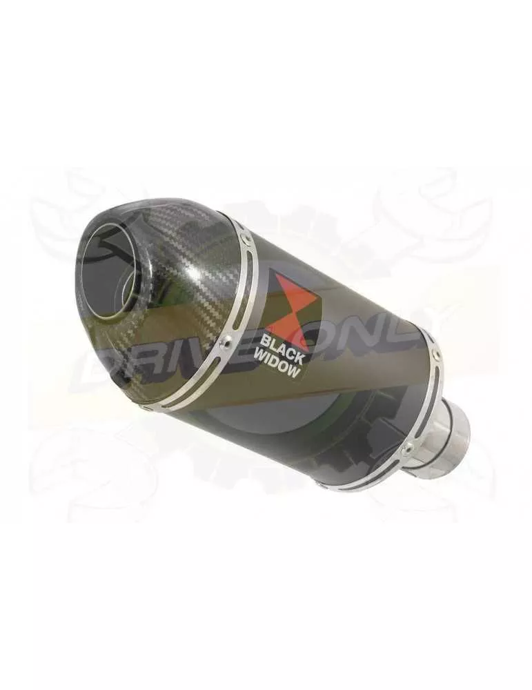 MT125 2014 - 2019 Hi Level Ligne complète & Silencieux Ovale Noir En Inox + Canule En Carbone 200mm