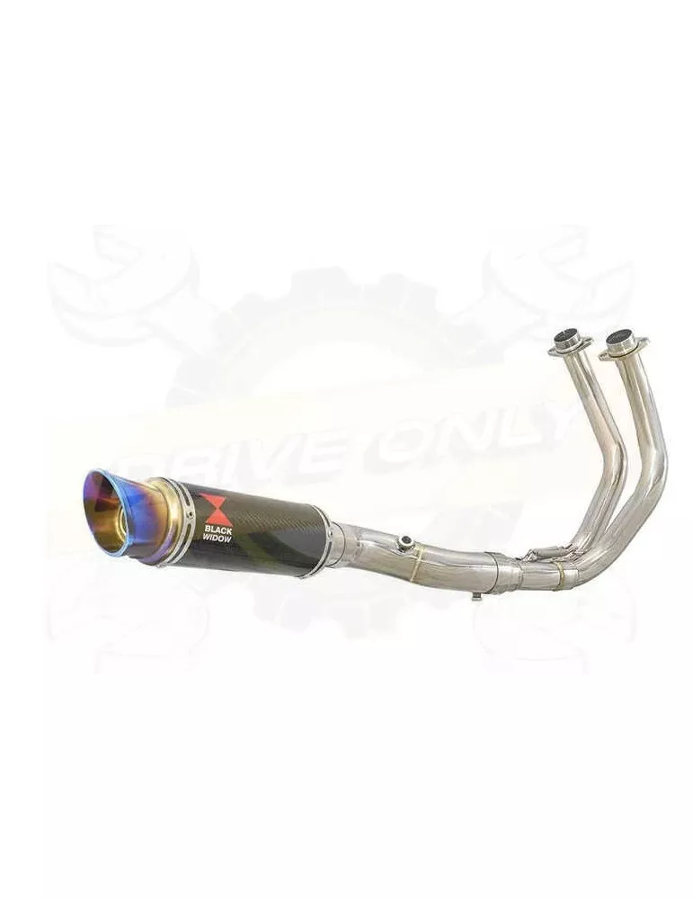 MT07 MT-07 2014 2015 2016 2017 Passage Bas Décatalyseur Ligne complète & Silencieux GP Rond En Carbone + Canule en Inox Anodisé