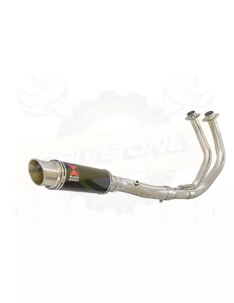 MT07 MT-07 2014 2015 2016 2017 Passage Bas Décatalyseur Ligne complète & Silencieux Rond GP Style Noir En Inox 230mm