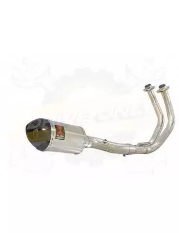 MT07 MT-07 2014 2015 2016 2017 Passage Bas Décatalyseur Ligne complète & Silencieux Ovale En Inox + Canule en Carbone 200mm