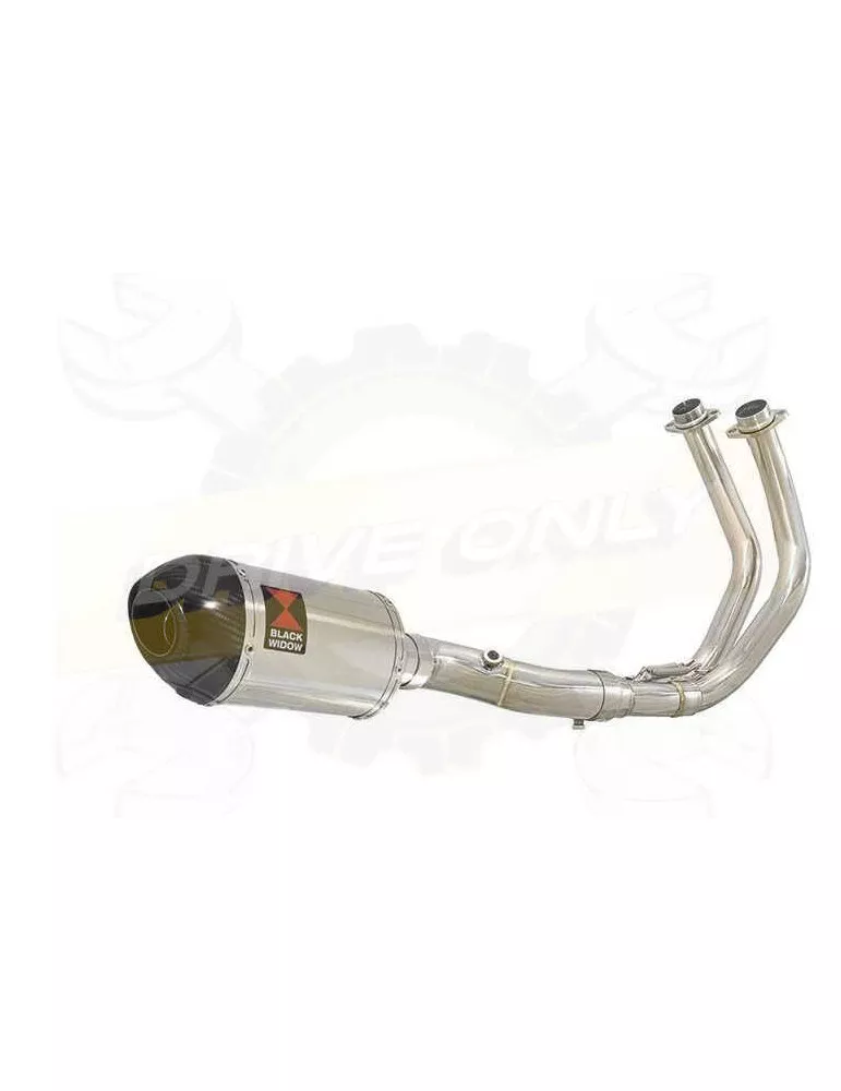 MT07 MT-07 2014 2015 2016 2017 Passage Bas Décatalyseur Ligne complète & Silencieux Ovale En Inox + Canule en Carbone 200mm