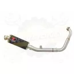 MT125 2014 - 2019 Exhaust System with 300mm Round Black Painted Stainless Steel Silencer