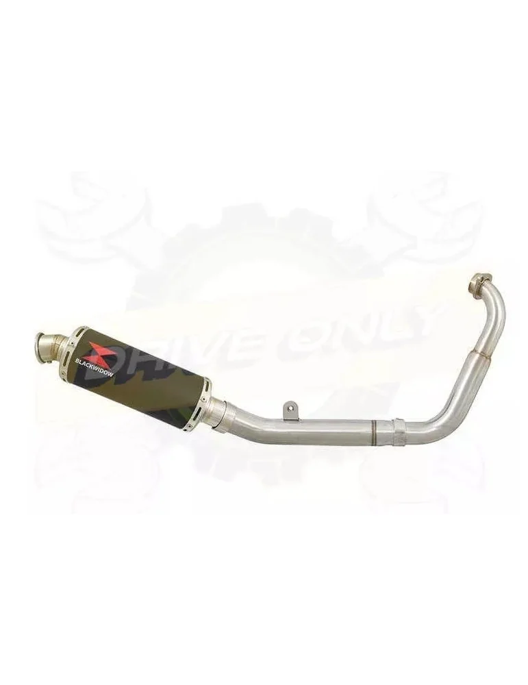 MT125 2014 - 2019 Exhaust System with 300mm Round Black Painted Stainless Steel Silencer