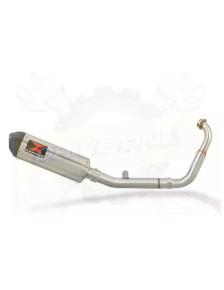 MT125 2014 - 2019 Exhaust System with 300mm Oval Stainless Steel Silencer + Carbon Tip