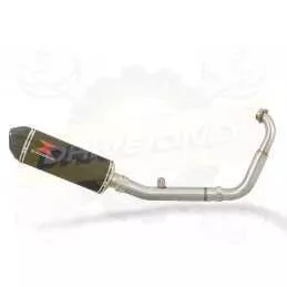 MT125 2014 - 2019 Exhaust System with 300mm Oval Carbon Fibre Silencer + Carbon Tip