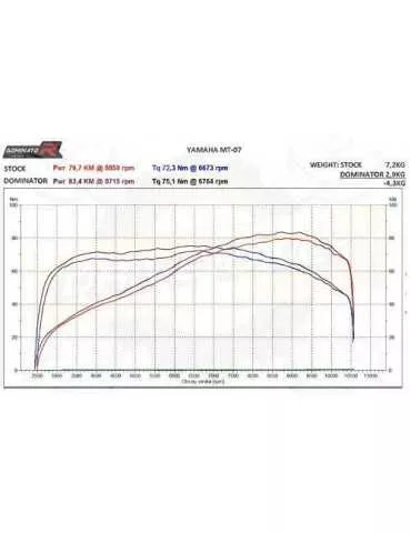 Silencieux sport Dominator : MT 07 2007 - 201x