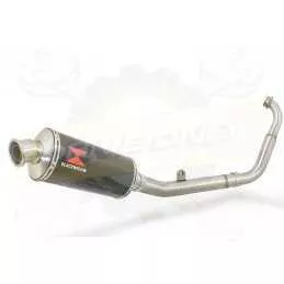 MT125 2014 - 2019 Exhaust System with 300mm Oval Carbon Fibre Silencer