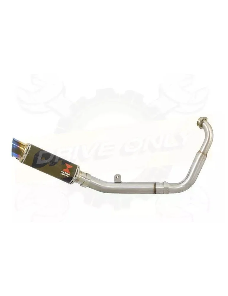 MT125 2014 - 2019 Exhaust System with 230mm Round GP Style Carbon Fibre Silencer + Stainless Steel Blue Tip