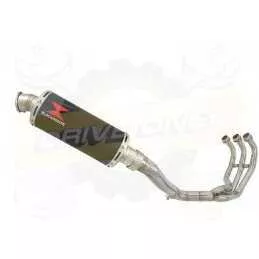 MT09 MT-09 2013-2021  High Level De-cat Exhaust System with 300mm Round Black Painted Stainless Steel Silencer