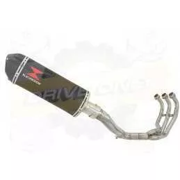 MT09 MT-09 2013-2021  High Level De-cat Exhaust System with 300mm Oval Black Painted Stainless Steel Silencer + Carbon Tip