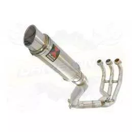 MT09 MT-09 2013-2021  High Level De-cat Exhaust System with 230mm Round GP Style Stainless Steel Silencer