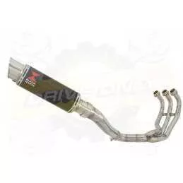 MT09 MT-09 2013-2021  High Level De-cat Exhaust System with 230mm Round GP Style Carbon Fibre Silencer