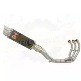 MT09 MT-09 2013-2021 High Level De-cat Exhaust System with 230mm Round GP Style Black Painted Stainless Steel Silencer