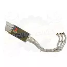 MT09 MT-09 2013-2021  High Level De-cat Exhaust System with 200mm Round Carbon Fibre Silencer