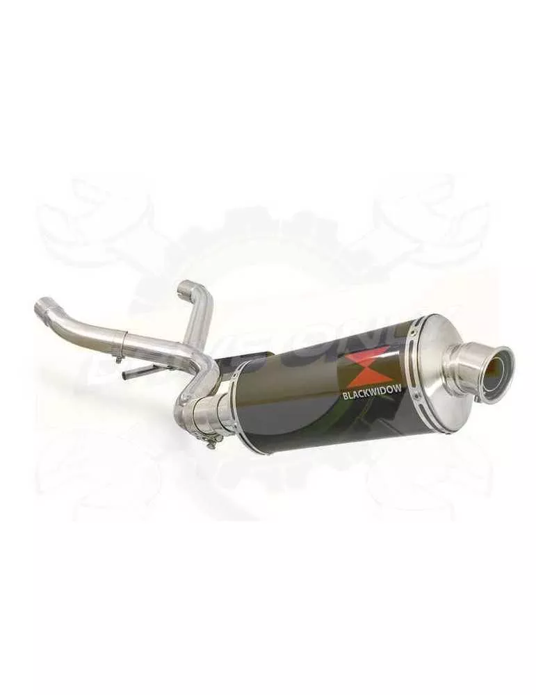 R1150 GS ADVENTURE Décatalyseur exhaust collector & Silencieux Ovale Noir En Inox 300mm