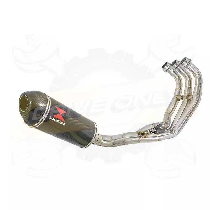 MT-09 Tracer 2013-2021  Passage Bas Décatalyseur Ligne complètes Silencieux Ovale En Carbone + Carbon Tip 300mm