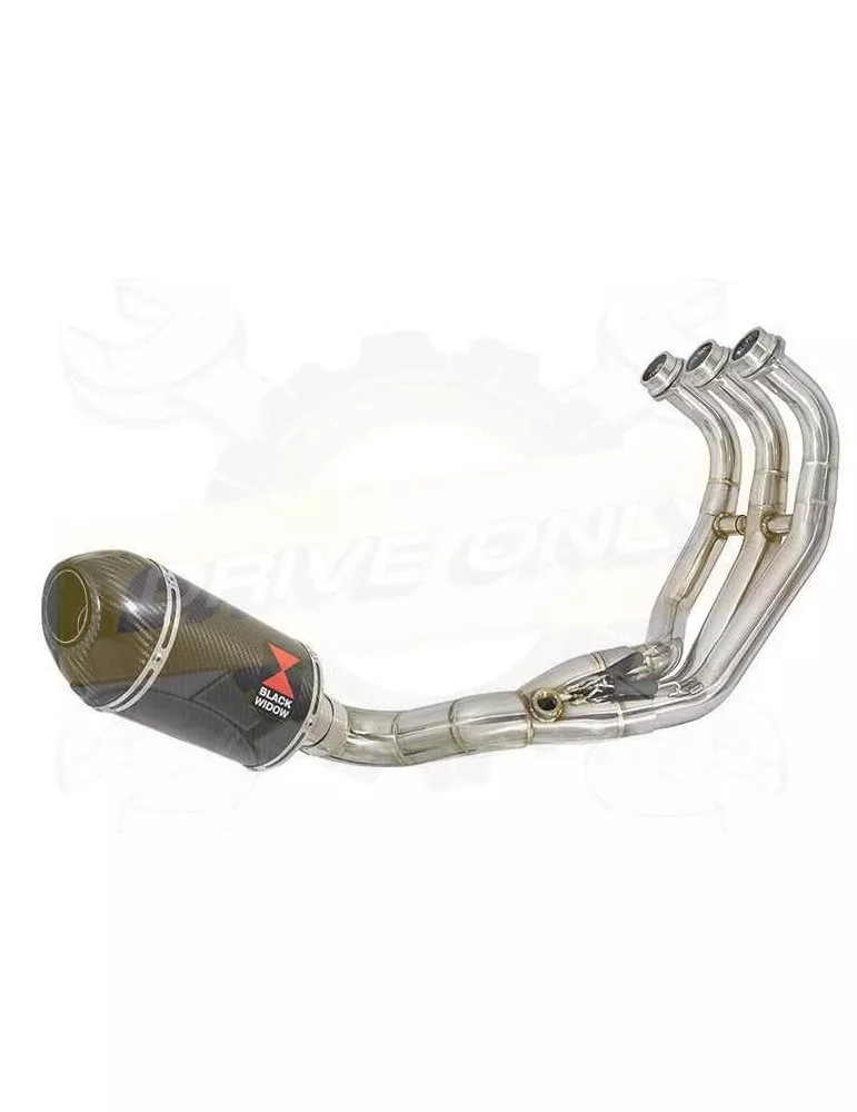 MT-09 Tracer 2013-2021  Passage Bas Décatalyseur Ligne complètes Silencieux Ovale En Carbone + Carbon Tip 200mm