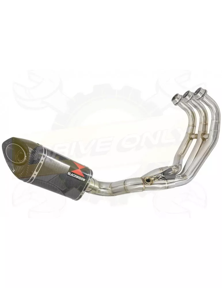 FMT-09 Tracer 2013-2021  Passage Bas Décatalyseur Ligne complètes + Tri Silencieux Ovale En Carbone + Carbon Tip 250mm