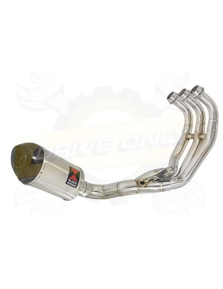 MT-09 Tracer 2013-2021  Passage Bas Décatalyseur Ligne complètes Ovale Stainless Silencieux + Carbon Tip 200mm