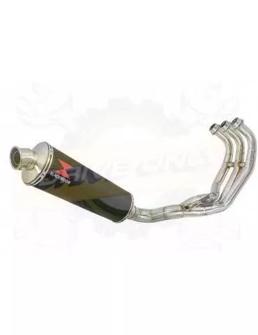 MT-09 Tracer 2013-2021  Passage Bas Décatalyseur Ligne complètes Ovale Black Stainless Silencieux 400mm