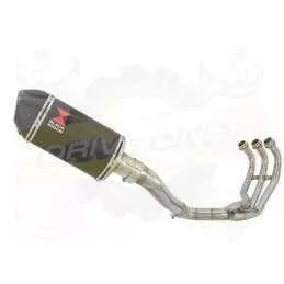 MT09 MT-09 2013-2021 High Level De-cat Exhaust System with 200mm Oval Carbon Fibre Silencer + Carbon Fibre Tip