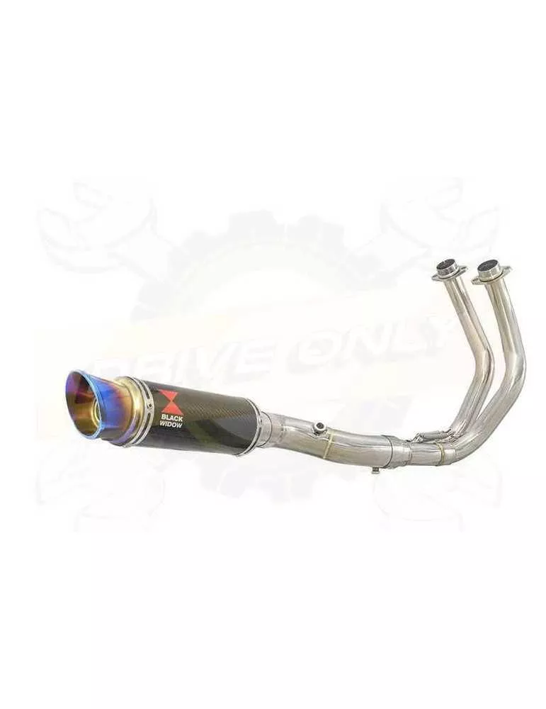 FZ-07 Tracer 2014 2015 2016 2017 Passage Bas Décatalyseur Ligne complète & Silencieux GP Rond En Carbone + Canule en Inox Anodis