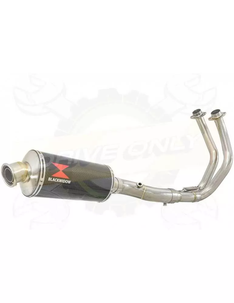 FZ-07 Tracer 2014 2015 2016 2017 Passage Bas Décatalyseur Ligne complète & Silencieux Ovale En Carbone 300mm