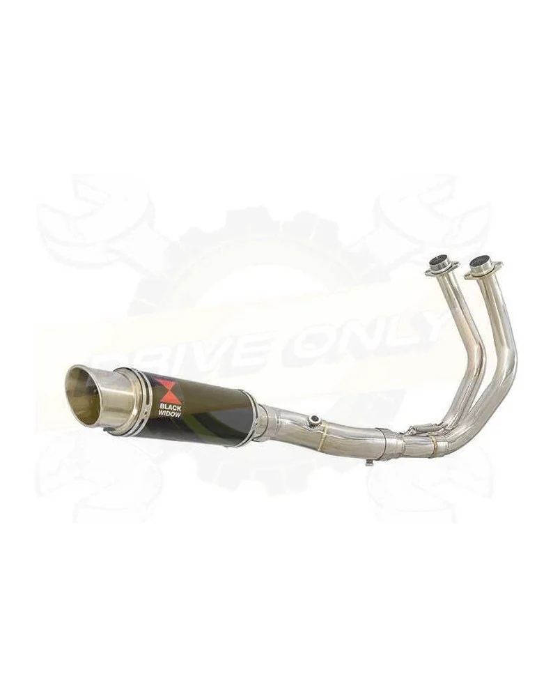 FZ-07 Tracer 2014 2015 2016 2017 Passage Bas Décatalyseur Ligne complète & Silencieux Rond GP Style Noir En Inox 230 mm