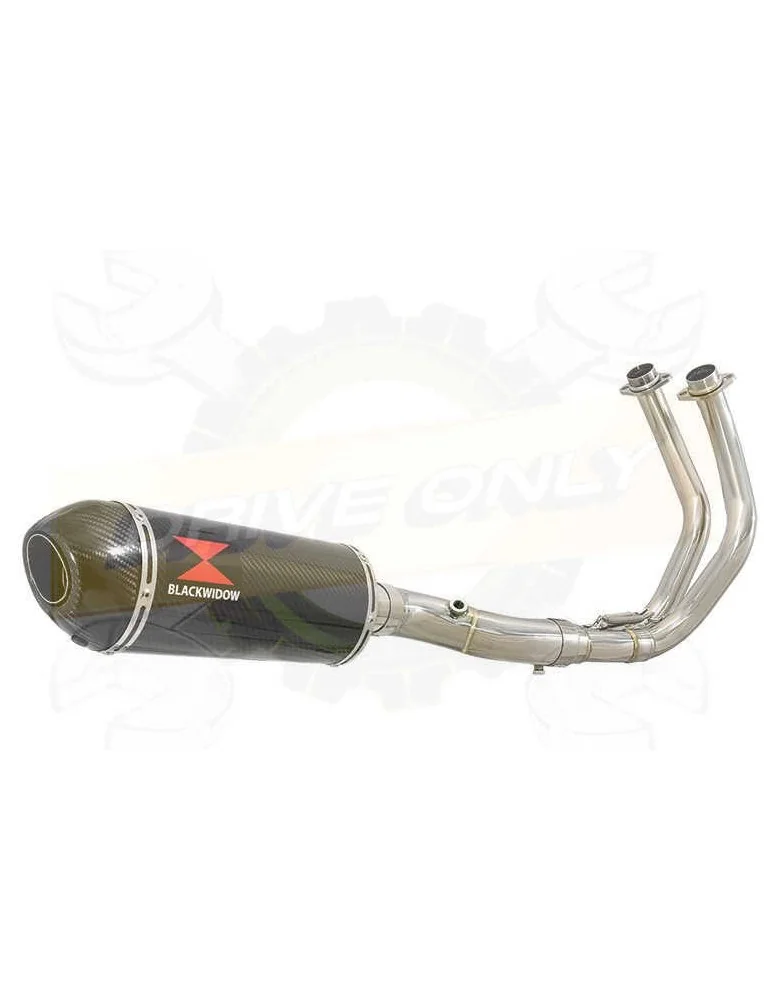 FZ-07 Tracer 2014 2015 2016 2017 Passage Bas Décatalyseur Ligne complète & Silencieux Ovale En Carbone 300mm