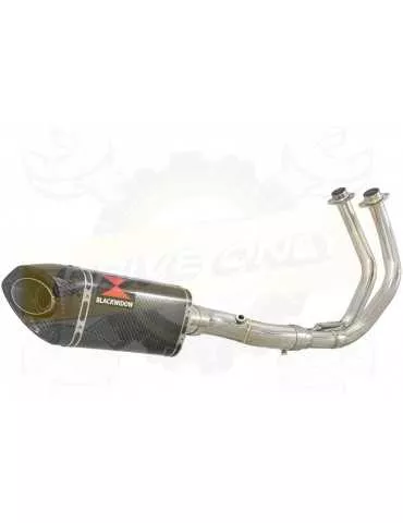 FZ-07 Tracer 2014 2015 2016 2017 Passage Bas Décatalyseur Ligne complète & Silencieux Tri Ovale En Carbone 250mm