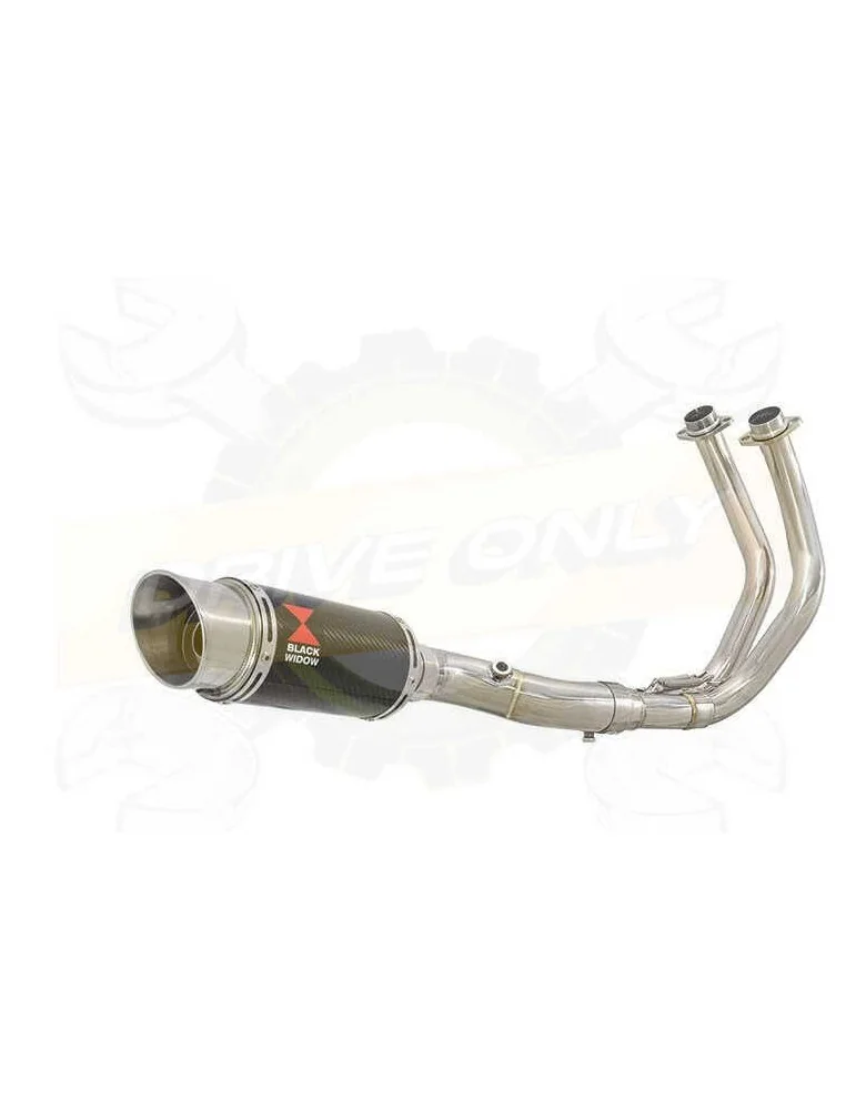 FZ-07 Tracer 2014 2015 2016 2017 Passage Bas Décatalyseur Ligne complète & Silencieux Rond En Carbone 200mm