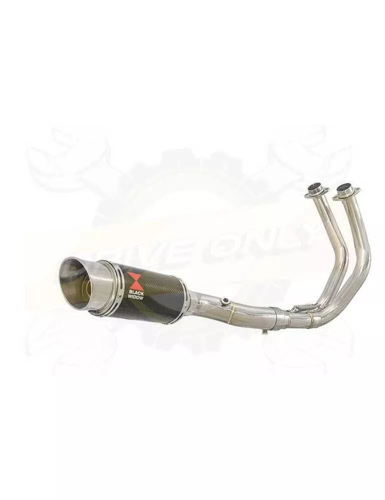 FZ-07 Tracer 2014 2015 2016 2017 Passage Bas Décatalyseur Ligne complète & Silencieux Rond En Carbone 200mm