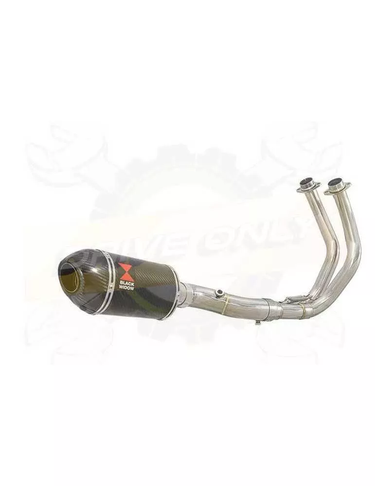 FZ-07 Tracer 2014 2015 2016 2017 Passage Bas Décatalyseur Ligne complète & Silencieux Ovale En Carbone 200mm