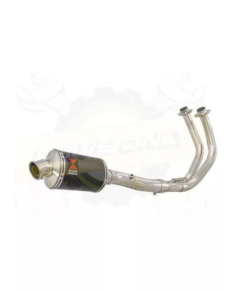 FZ-07 Tracer 2014 2015 2016 2017 Passage Bas Décatalyseur Ligne complète & Silencieux Ovale Noir En Inox 230mm
