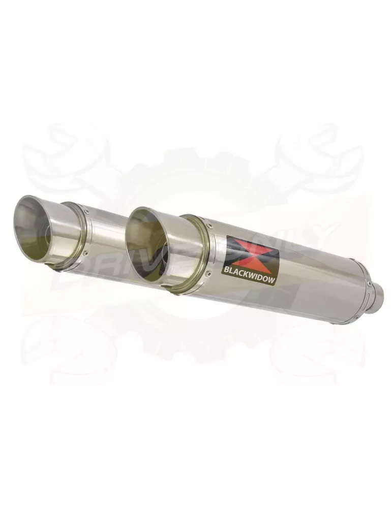 VFR 800 VTEC (RC46) 2002 - 2013 Tube de raccord + Silencieux Rond GP Style Inox 360mm