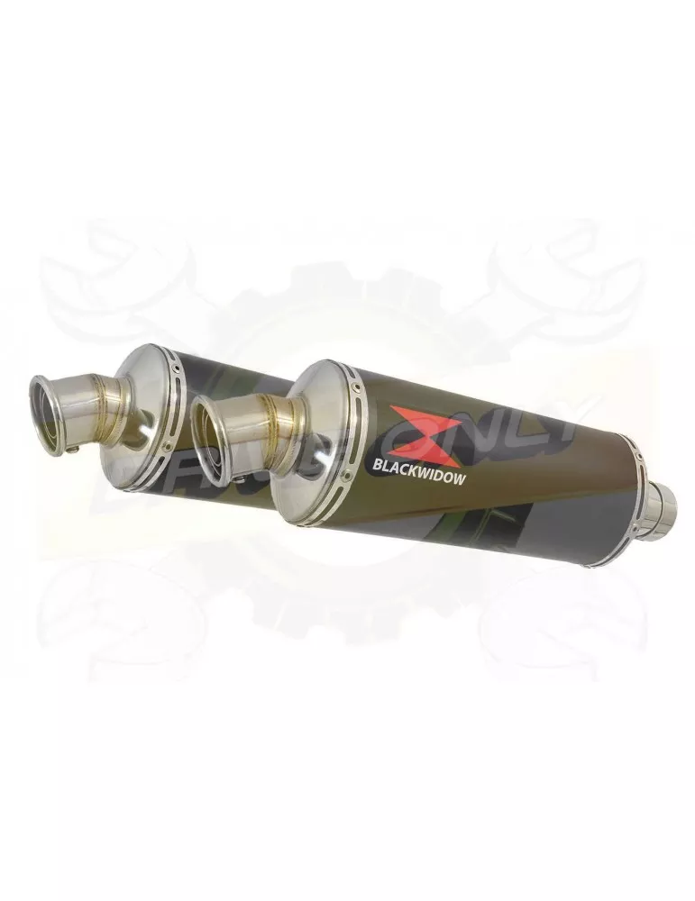 VFR 800 VTEC (RC46) 2002 - 2013 Tube de raccord + Silencieux Rond Noir Inox 300mm