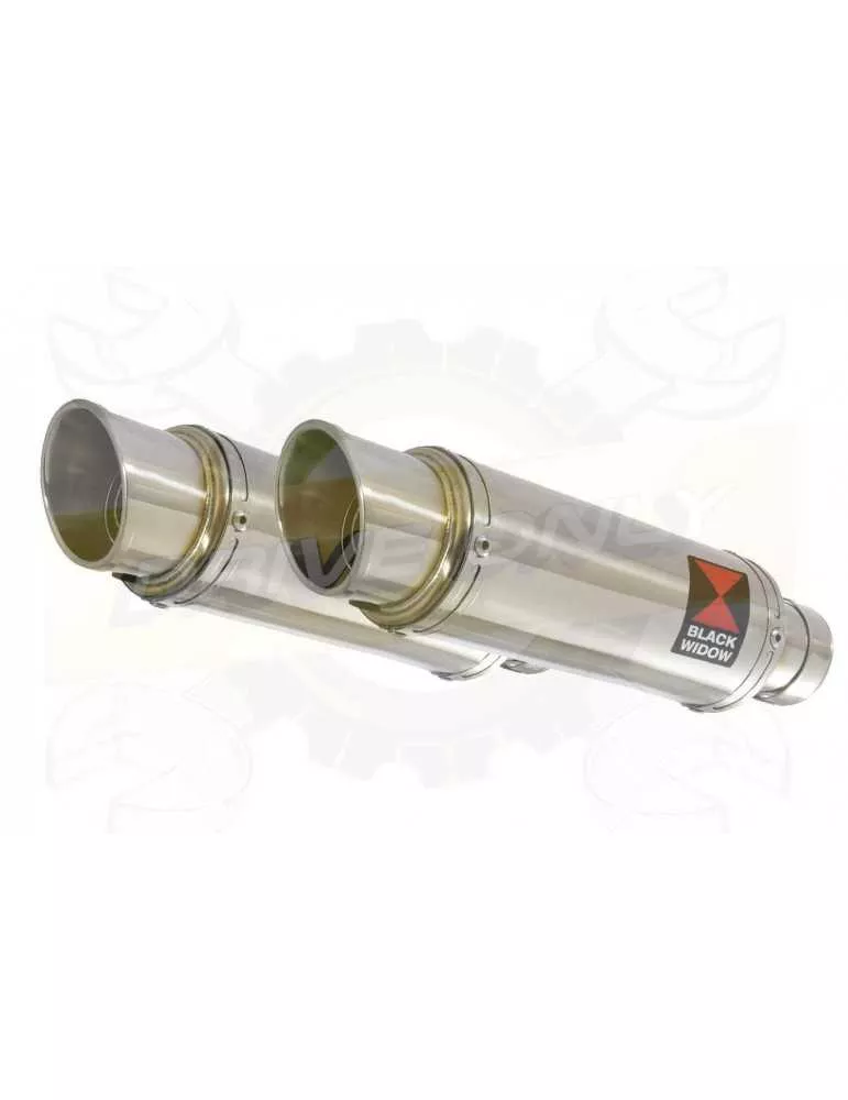 VFR 800 VTEC (RC46) 2002 - 2013 Tube de raccord + Silencieux Rond GP Style Inox 350mm