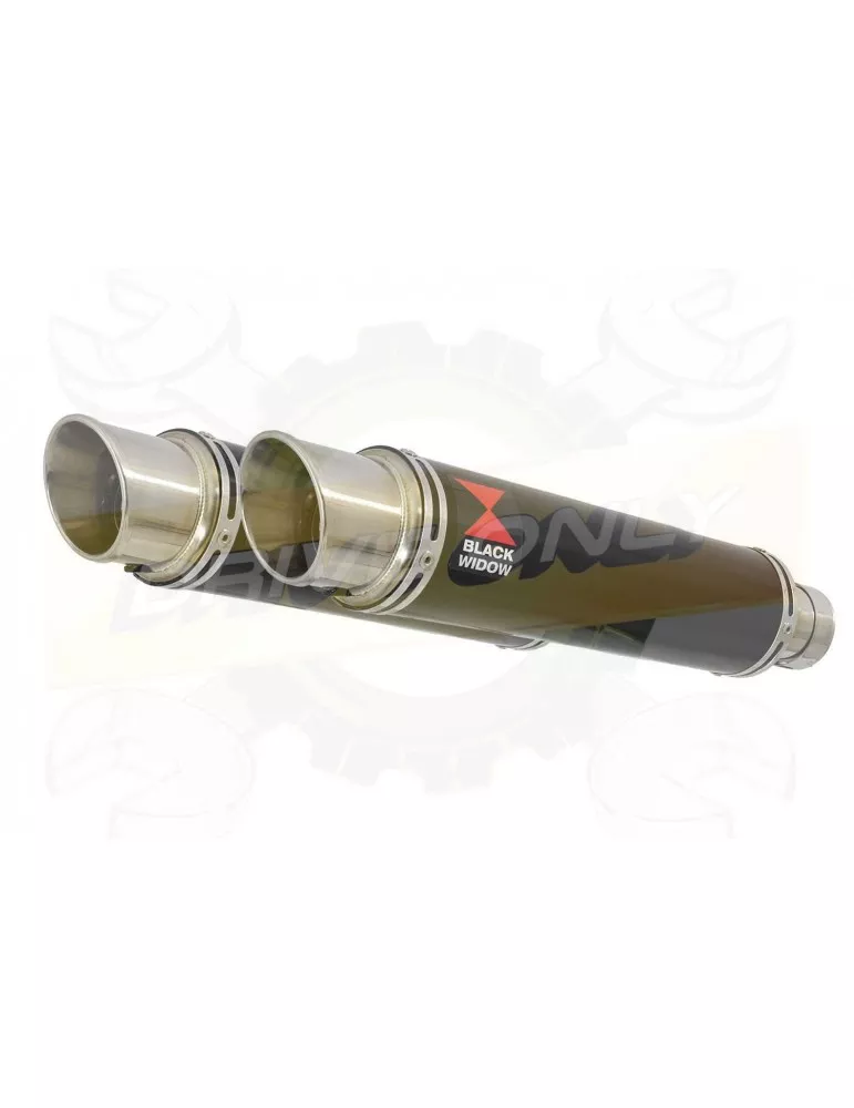 VFR 800 VTEC (RC46) 2002 - 2013 Tube de raccord + Silencieux Rond GP Style Noir Inox 350mm