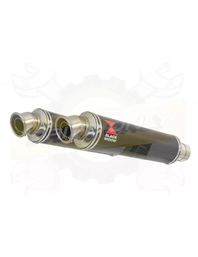 VFR 800 VTEC (RC46) 2002 - 2013 Tube de raccord + Silencieux Rond En Carbone 350mm