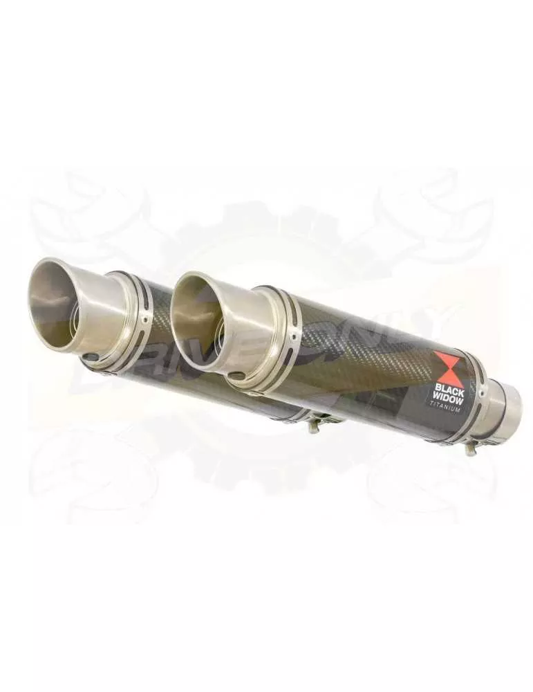 VFR 800 VTEC (RC46) 2002 - 2013 Tube de raccord & Silencieux Rond GP Style Carbone + Titanium 230mm