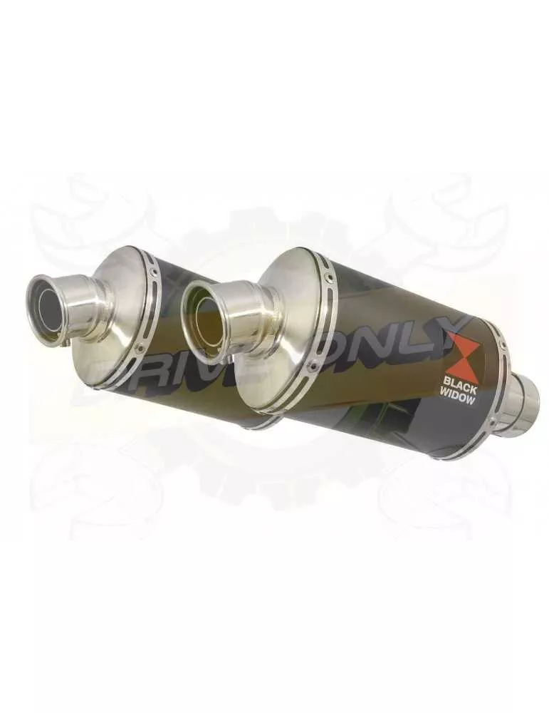 VFR 800 VTEC (RC46) 2002 - 2013 Tube de raccord + Silencieux Ovale Noir Inox 230mm