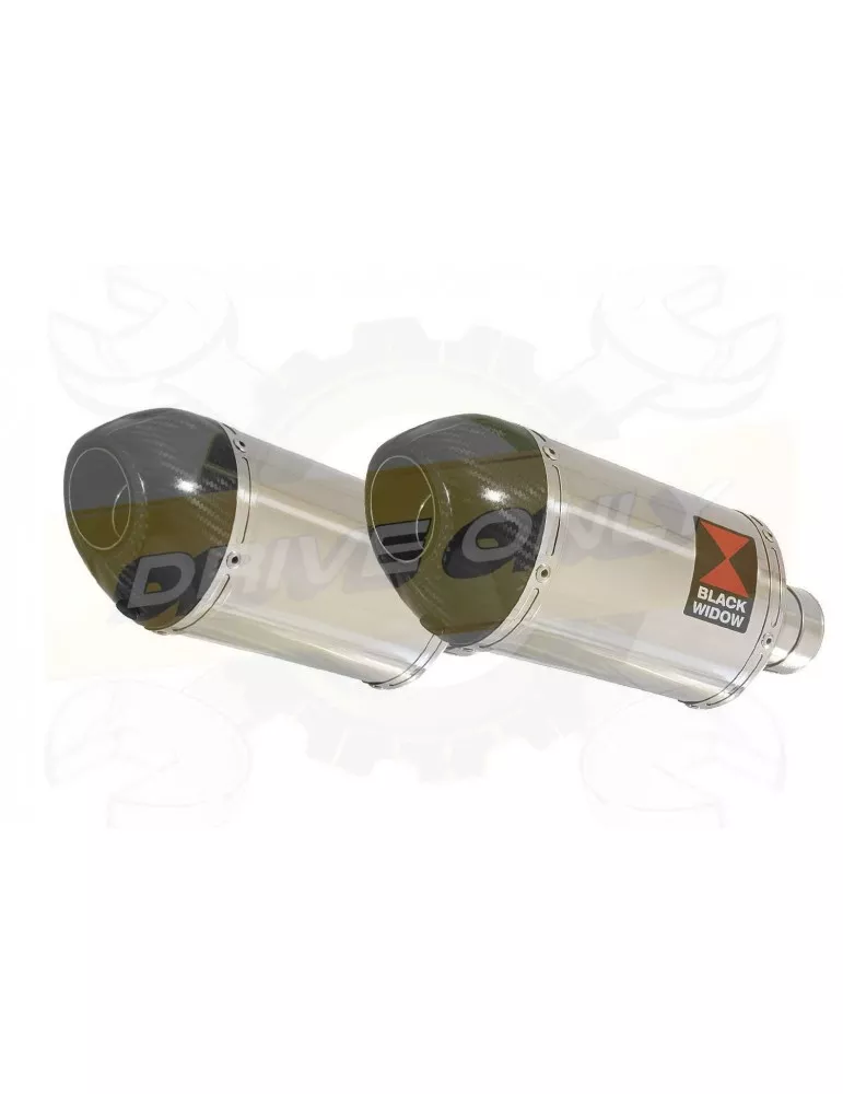 VFR 800 VTEC (RC46) 2002 - 2013 Tube de raccord + Silencieux Ovale Inox + Carbone 200mm