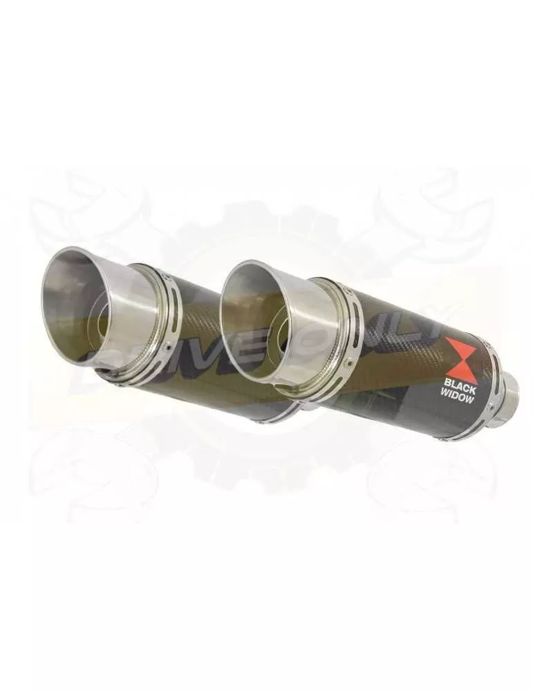 VFR 800 VTEC (RC46) 2002 - 2013 Tube de raccord + Silencieux Rond En Carbone 200mm
