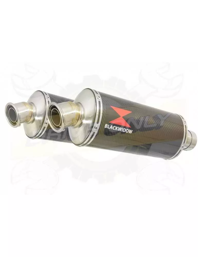 VFR 800 VTEC (RC46) 2002 - 2013 Tube de raccord + Silencieux Ovale En Carbone 300mm