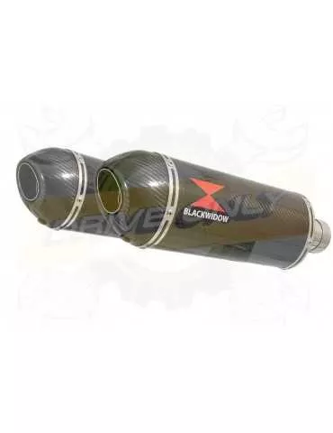 VFR 800 VTEC (RC46) 2002 - 2013 Tube de raccord + Silencieux Ovale En Carbone + Carbone 300mm