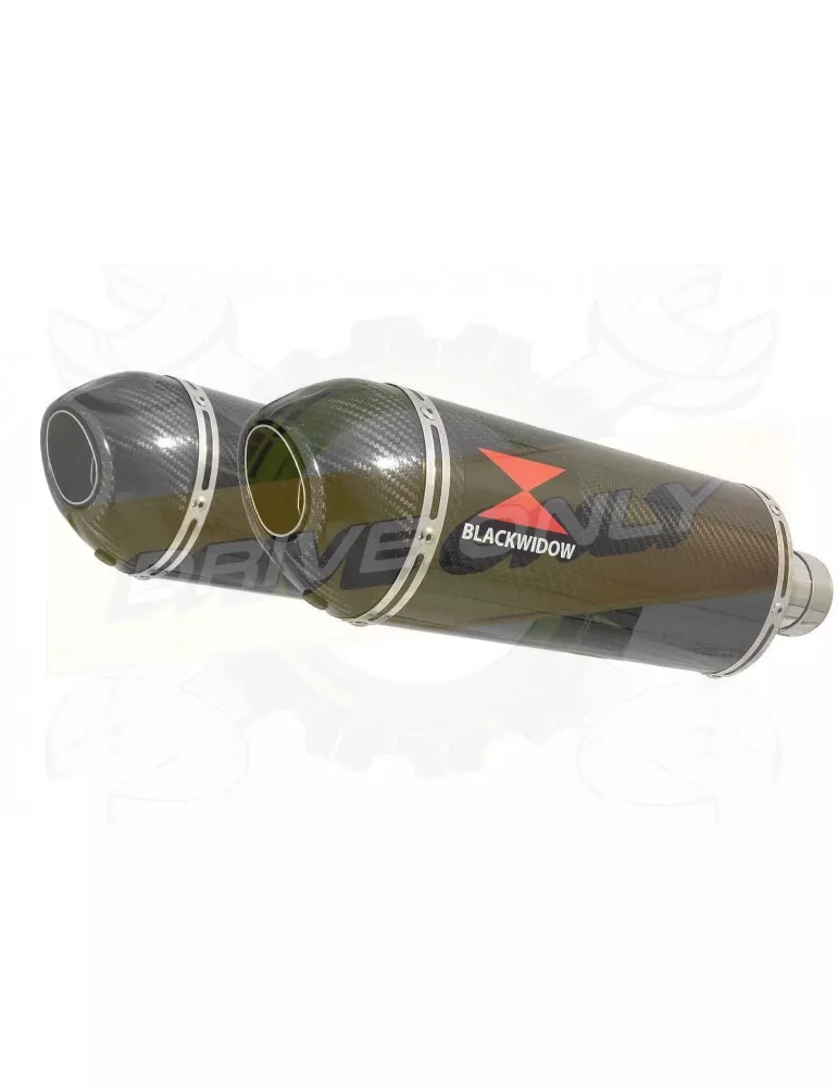VFR 800 VTEC (RC46) 2002 - 2013 Tube de raccord + Silencieux Ovale En Carbone + Carbone 300mm